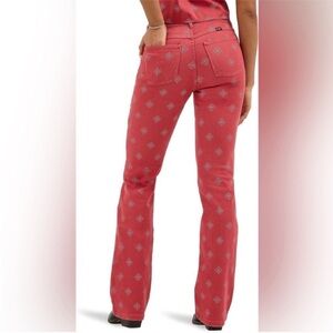 Wrangler 10 / 30 x 30 Jeans High-Rise Bold Boot Cut Diamond Bay Red Bandana NWT